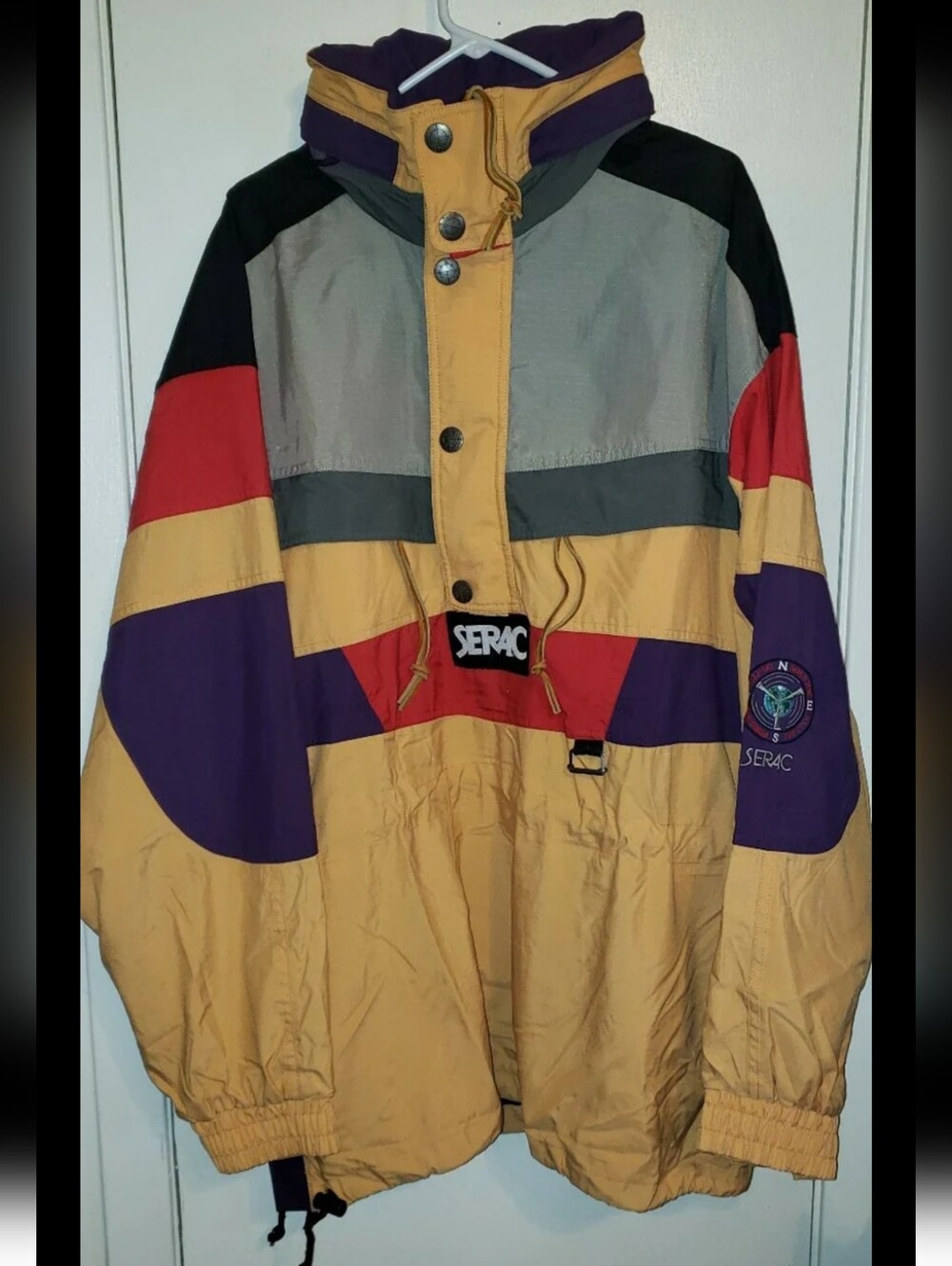 Rare Vintage SERAC Pullover Ski JacketThrowback Color Block Design